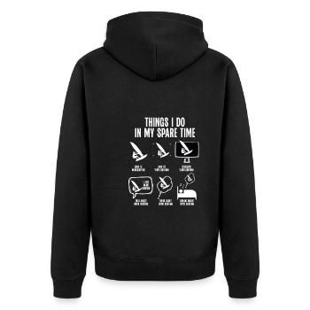 Planche à voile pendant mon temps libre - Veste à capuche bio Premium Unisexe - noir - Dos - Nico (187cm)
