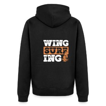 Wingsurf sur la mer - Veste à capuche bio Premium Unisexe - noir - Dos - Nico (187cm)