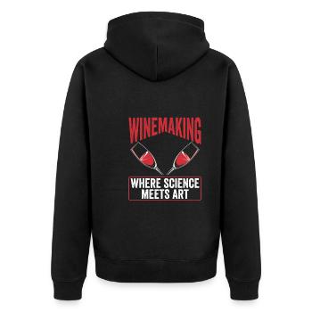 La vinification, là où la science - Veste à capuche bio Premium Unisexe - noir - Dos - Nico (187cm)