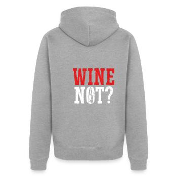 Wine, why not - Unisex Premium Organic Zip Hoodie - heather grey - Back - Nico (187cm)