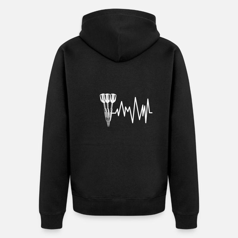 Darts in Frequenz - Unisex Premium Bio Zip Hoodie - Schwarz