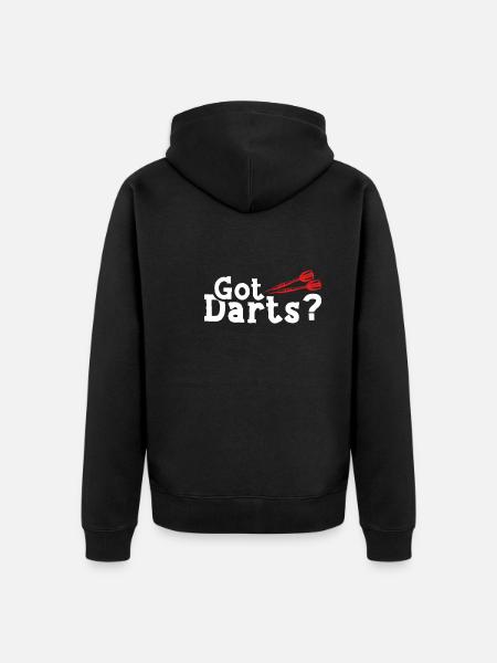 Play darts - Unisex Premium Organic Zip Hoodie - black