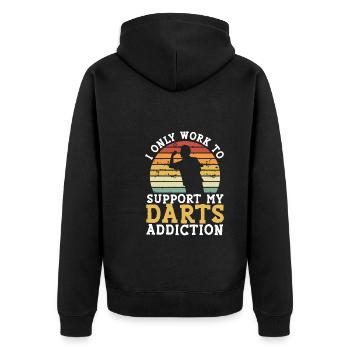 Soutenir ma dépendance aux fléchettes - Veste à capuche bio Premium Unisexe - noir - Dos - Nico (187cm)