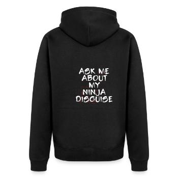 Posez-moi des questions sur mon ninja - Veste à capuche bio Premium Unisexe - noir - Dos - Nico (187cm)