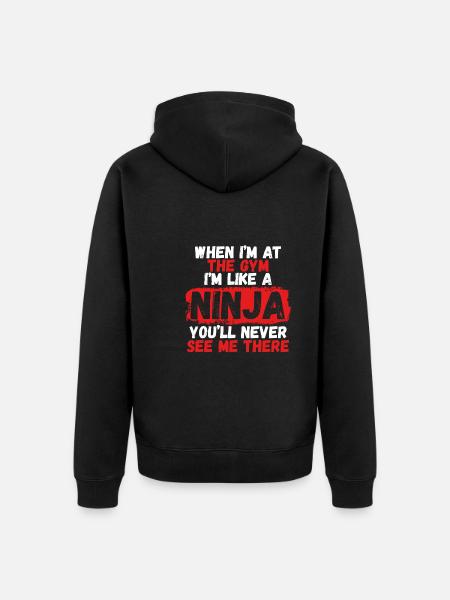Gym ninja - Unisex Premium Organic Zip Hoodie - black
