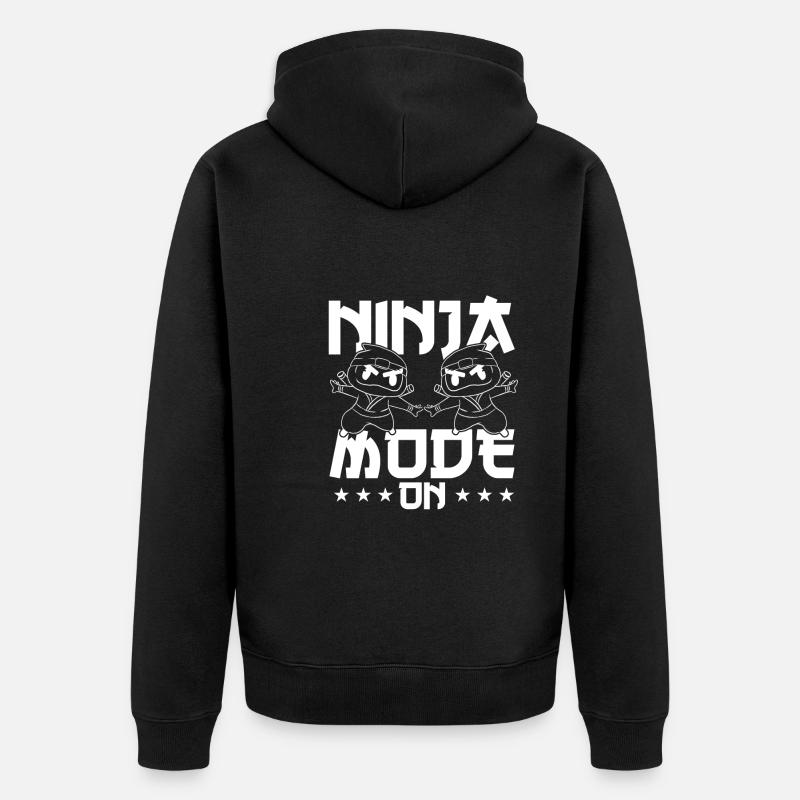 Mode deux ninjas activé - Veste à capuche bio Premium Unisexe - noir
