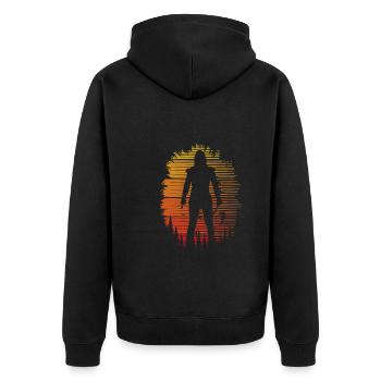 Ninja en rétro vintage - Veste à capuche bio Premium Unisexe - noir - Dos - Nico (187cm)