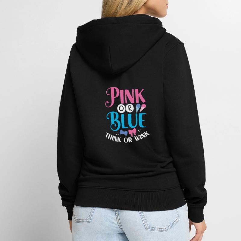 Rosa Oder Blau Denken Oder Zwinkern Unisex Premium Bio Zip Hoodie
