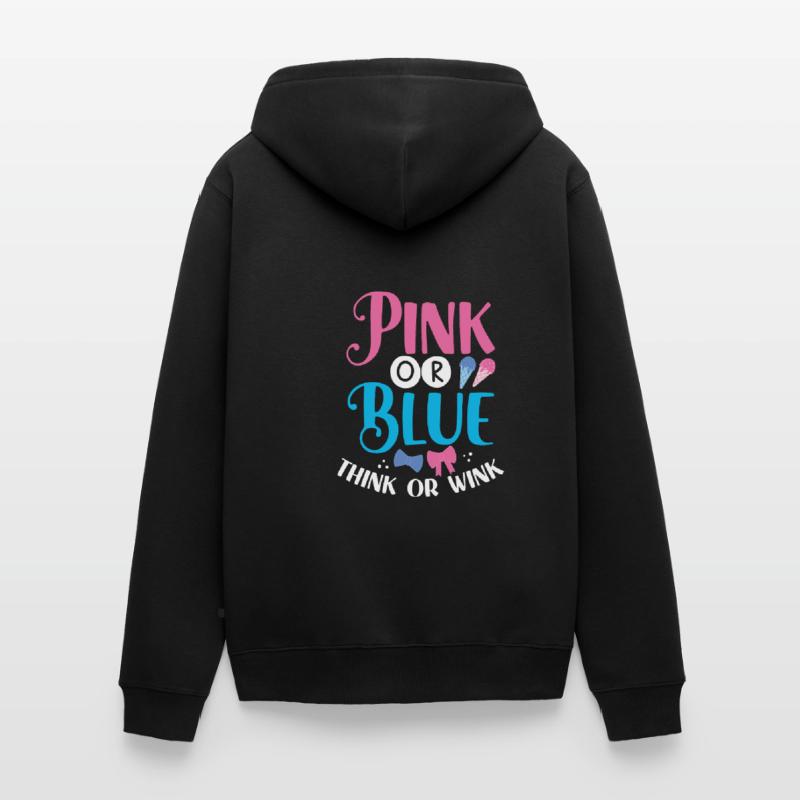 Rosa Oder Blau Denken Oder Zwinkern Unisex Premium Bio Zip Hoodie