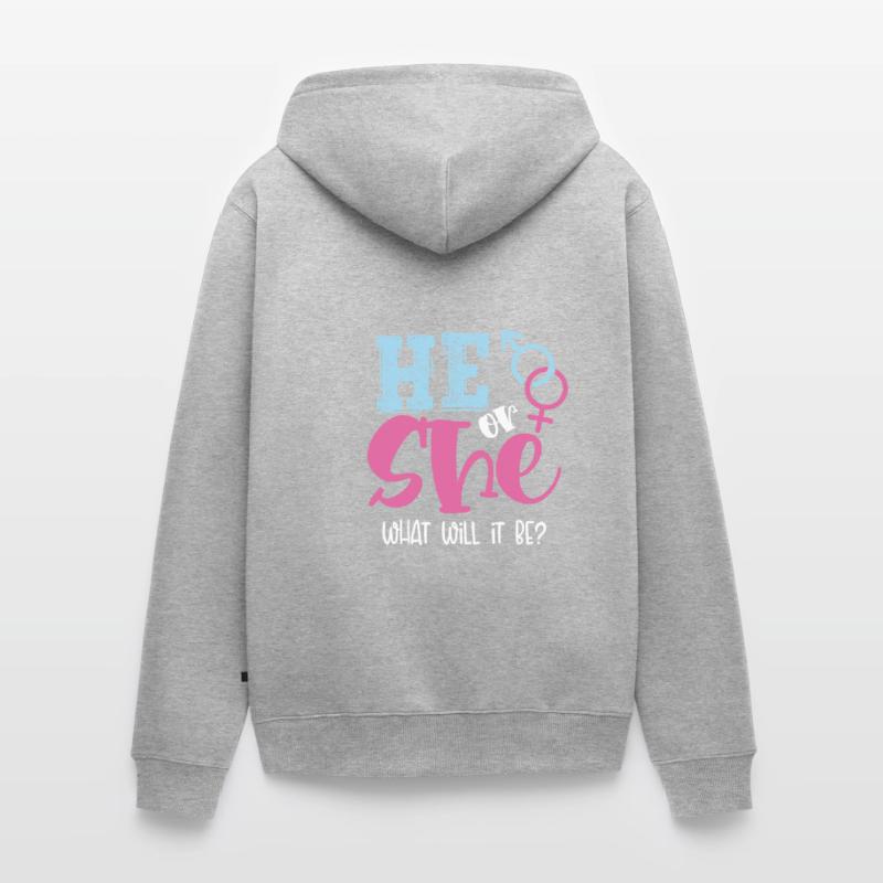 Er Oder Sie, Was Wird Es Sein? Unisex Premium Bio Zip Hoodie