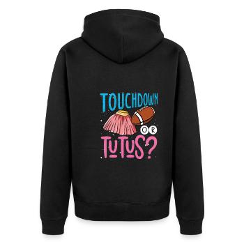 Touchdown Oder Tutus - Unisex Premium Bio Zip Hoodie - Schwarz - Hinten - Nico (187cm)