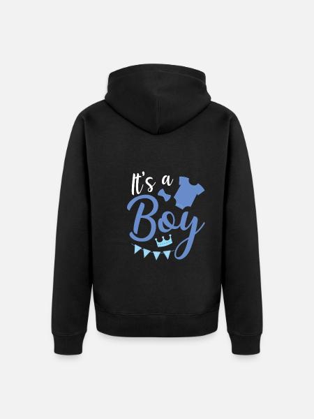 It's a boy - Unisex Premium Organic Zip Hoodie - black