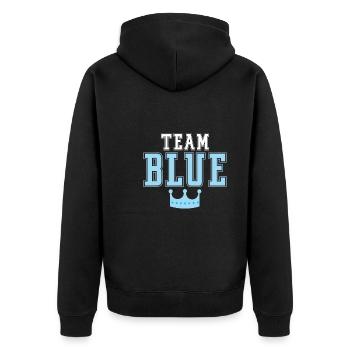 Couronne bleue de l’équipe - Veste à capuche bio Premium Unisexe - noir - Dos - Nico (187cm)