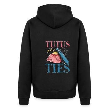 Tutus or ties - Unisex Premium Organic Zip Hoodie - black - Back - Nico (187cm)