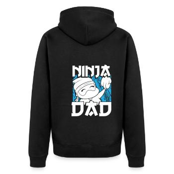 Papa ninja mignon - Veste à capuche bio Premium Unisexe - noir - Dos - Nico (187cm)