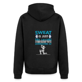 Ich Lebe, Atme Und Schlafe Cricket - Unisex Premium Bio Zip Hoodie - Schwarz - Hinten - Nico (187cm)