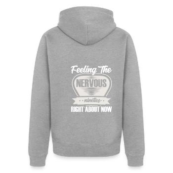 Die Nervösen Neunziger Spüren - Unisex Premium Bio Zip Hoodie - Grau meliert - Hinten - Nico (187cm)