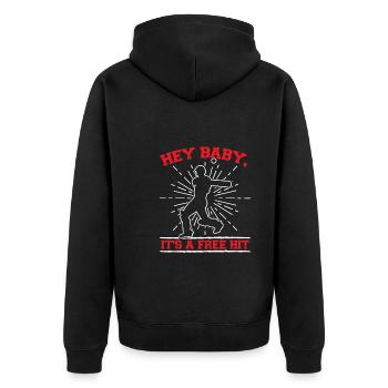 Es Ist Ein Gratis-hit Im Cricket-spiel - Unisex Premium Bio Zip Hoodie - Schwarz - Hinten - Nico (187cm)