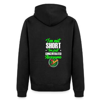Ich Bin Einfach Nur Konzentriert, Geil - Unisex Premium Bio Zip Hoodie - Schwarz - Hinten - Nico (187cm)