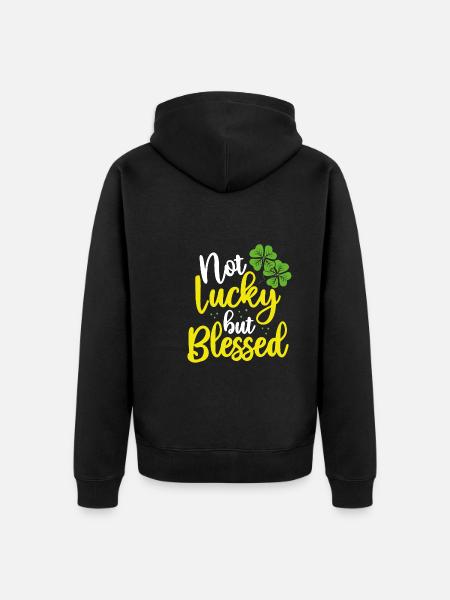 Not happy, but - Unisex Premium Organic Zip Hoodie - black