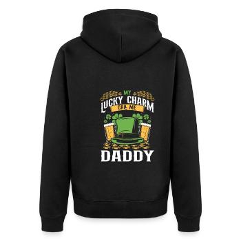 Good luck charms, call me daddy - Unisex Premium Organic Zip Hoodie - black - Back - Nico (187cm)