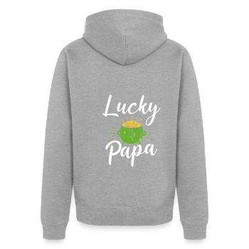 Joyeux papa - Veste à capuche bio Premium Unisexe - gris chiné - Dos - Nico (187cm)