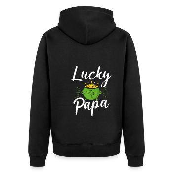 Happy Daddy - Unisex Premium Organic Zip Hoodie - black - Back - Nico (187cm)