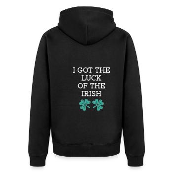 I have the luck of the Irish - Unisex Premium Organic Zip Hoodie - black - Back - Nico (187cm)