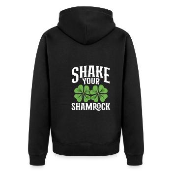 Shake your shamrock - Unisex Premium Organic Zip Hoodie - black - Back - Nico (187cm)