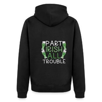 Part Irish All Problems - Unisex Premium Organic Zip Hoodie - black - Back - Nico (187cm)