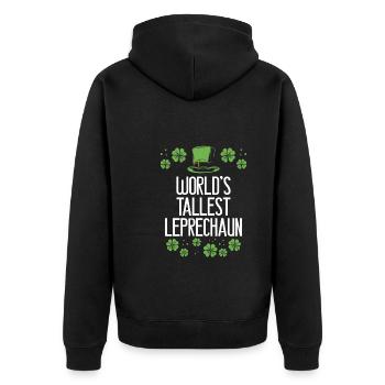 Biggest leprechaun in the world - Unisex Premium Organic Zip Hoodie - black - Back - Nico (187cm)