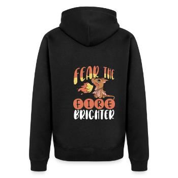 Fear the dragon fire brighter - Unisex Premium Organic Zip Hoodie - black - Back - Nico (187cm)