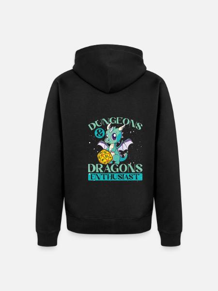 Dragon enthusiast - Unisex Premium Organic Zip Hoodie - black
