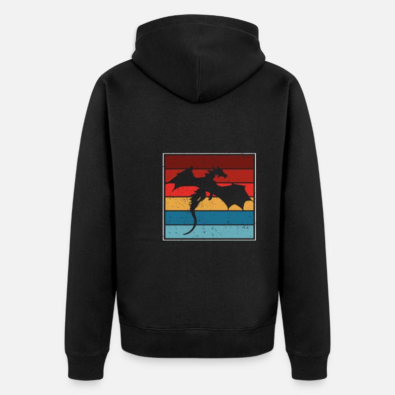 Drachen-silhouette - Unisex Premium Bio Zip Hoodie - Schwarz