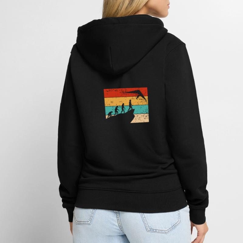 Retro kite flight evolution Unisex Premium Organic Zip Hoodie