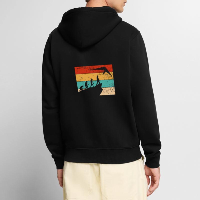 Retro kite flight evolution Unisex Premium Organic Zip Hoodie