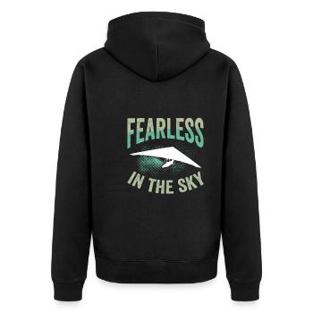 Fearless in the sky - Unisex Premium Organic Zip Hoodie - black - Back - Nico (187cm)