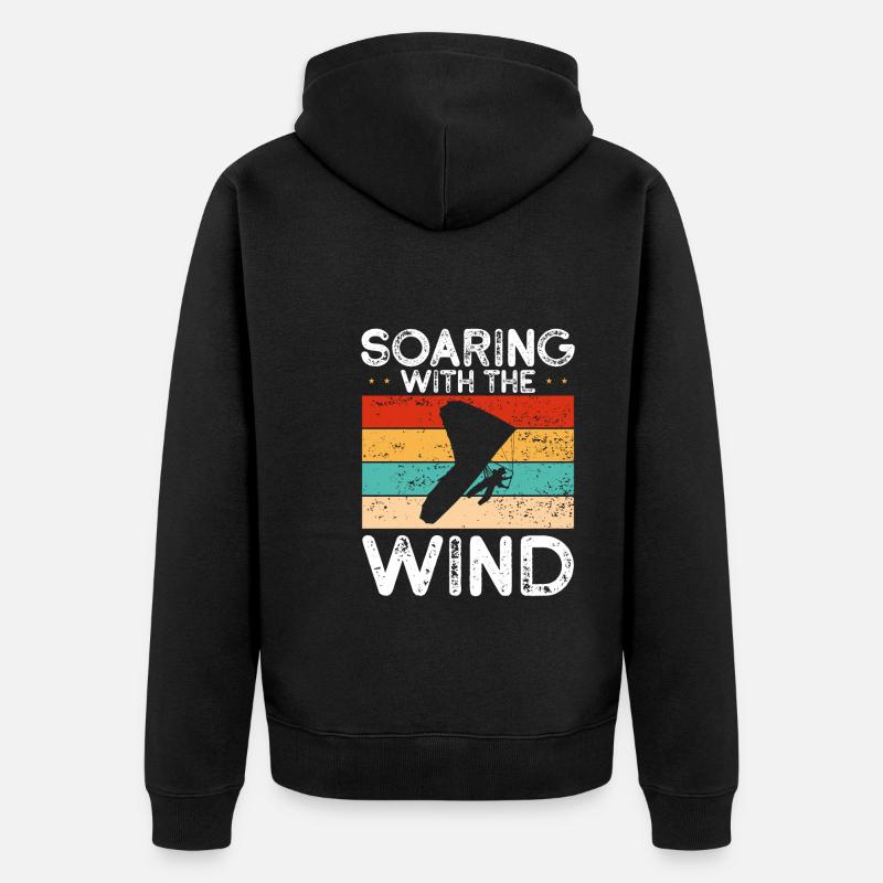 Mit Dem Wind Schweben - Unisex Premium Bio Zip Hoodie - Schwarz