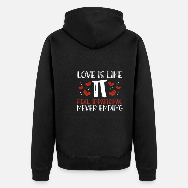 L’amour est comme Pi - Veste à capuche bio Premium Unisexe - noir