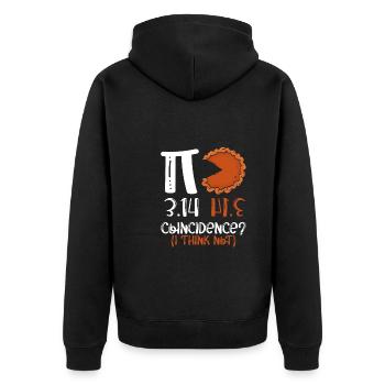 Pi Ist Wie Kuchen - Unisex Premium Bio Zip Hoodie - Schwarz - Hinten - Nico (187cm)