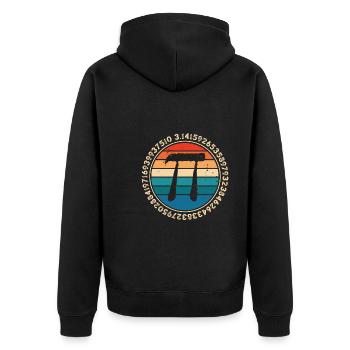 Pi-zahlen Im Kreis - Unisex Premium Bio Zip Hoodie - Schwarz - Hinten - Nico (187cm)