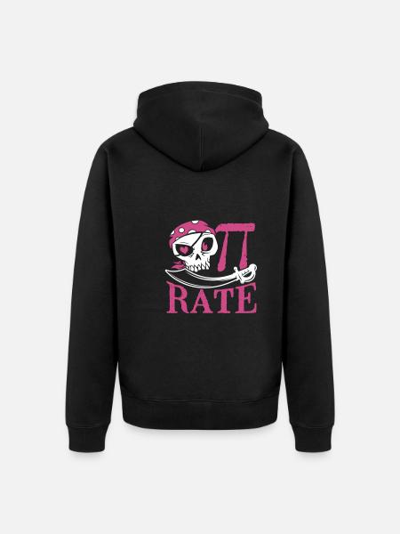 Pi Costume as Pirate - Unisex Premium Organic Zip Hoodie - black