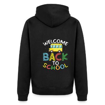 Écolier de retour à l’école - Veste à capuche bio Premium Unisexe - noir - Dos - Nico (187cm)