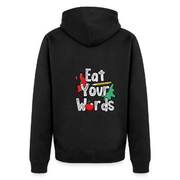 Mangez vos mots - Veste à capuche bio Premium Unisexe - noir - Dos - Nico (187cm)