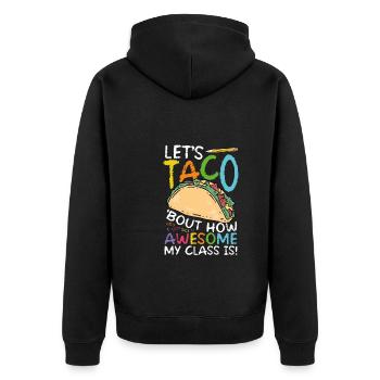 Montrons à quel point taco est génial - Veste à capuche bio Premium Unisexe - noir - Dos - Nico (187cm)