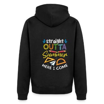 Direkt Aus Dem Sommer Komme Ich - Unisex Premium Bio Zip Hoodie - Schwarz - Hinten - Nico (187cm)
