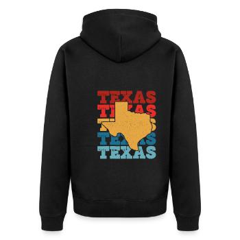 Texas Coloré Rétro Noir - Veste à capuche bio Premium Unisexe - noir - Dos - Nico (187cm)