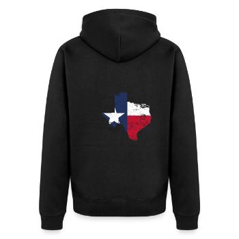 Ich Liebe Den Bundesstaat Texas - Unisex Premium Bio Zip Hoodie - Schwarz - Hinten - Nico (187cm)