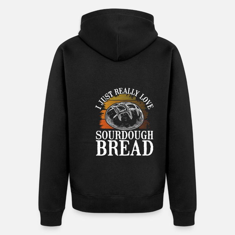 Ich Liebe Sauerteigbrot - Unisex Premium Bio Zip Hoodie - Schwarz
