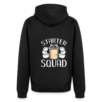 Starter Trupp - Unisex Premium Bio Zip Hoodie - Schwarz - Hinten - Nico (187cm)